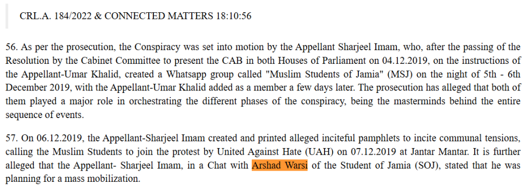 Sharjeel Imam and Arshad Warsi