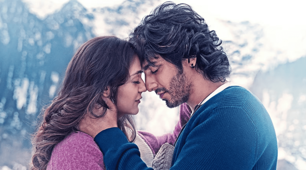 Saiyaara poster with Aneet Padda and Ahaan Panday