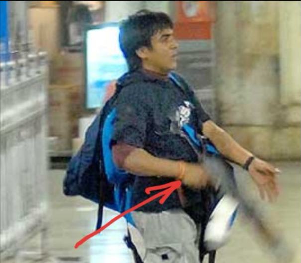 Ajmal Kasab with Saffron Thread on His Wrist