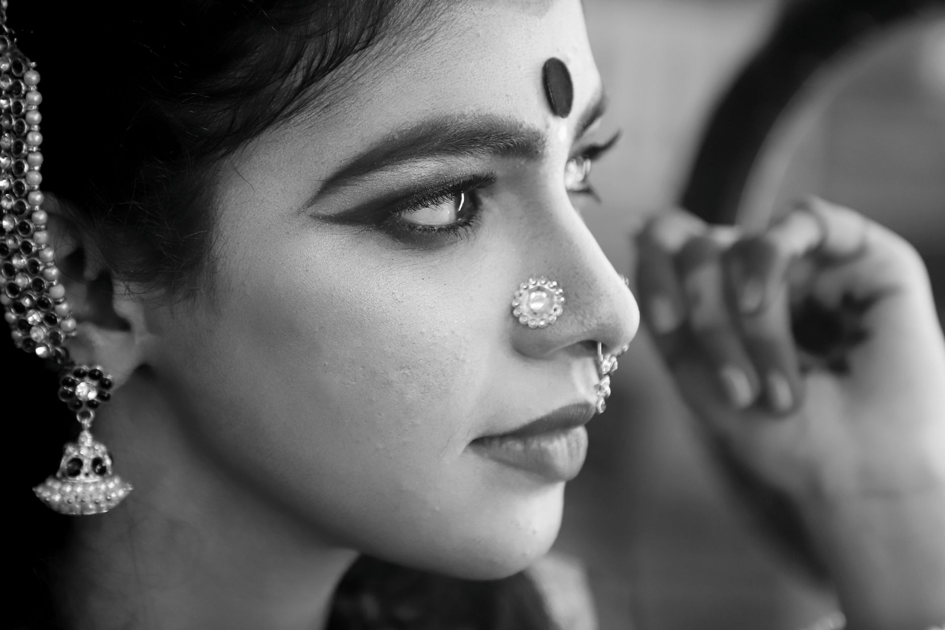 Woman Wearing a Bindi