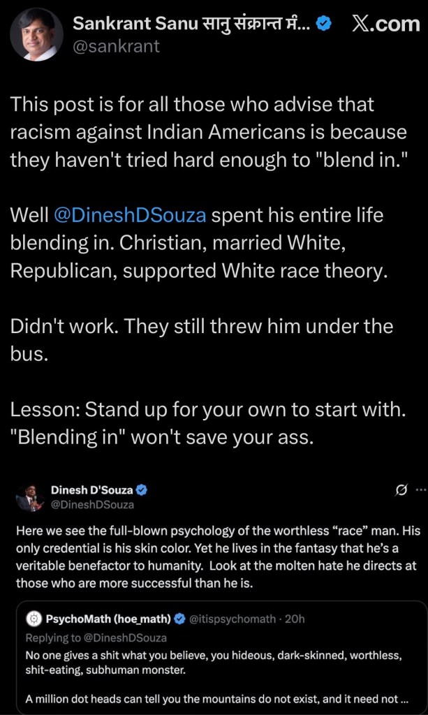 Racism against Dinesh D'Souza